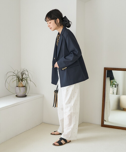 FREAK'S STORE（フリークスストア）の「インド ラメドット刺繍 イージーパンツ＜セットアップ対応＞（その他パンツ・レディース・オフホワイト/ブラック/ブラウン/ネイビー・SMALL/MEDIUM）」の19枚目の写真