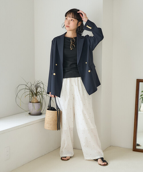 FREAK'S STORE（フリークスストア）の「インド ラメドット刺繍 イージーパンツ＜セットアップ対応＞（その他パンツ・レディース・オフホワイト/ブラック/ブラウン/ネイビー・SMALL/MEDIUM）」の21枚目の写真