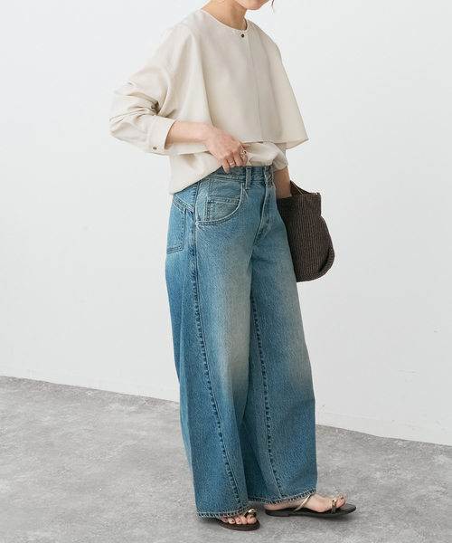 Spick & Span(スピックアンドスパン)の「《セットアップ可》ウォッシャブルヨークブラウス(シャツ/ブラウス・レディース・ホワイト系その他/ネイビー・FREE)」の9枚目の写真