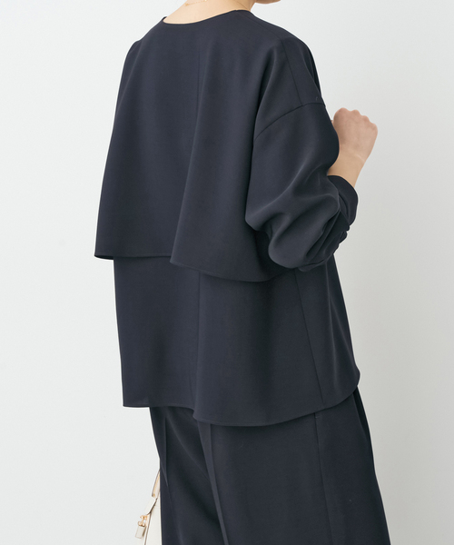 Spick & Span(スピックアンドスパン)の「《セットアップ可》ウォッシャブルヨークブラウス(シャツ/ブラウス・レディース・ホワイト系その他/ネイビー・FREE)」の12枚目の写真