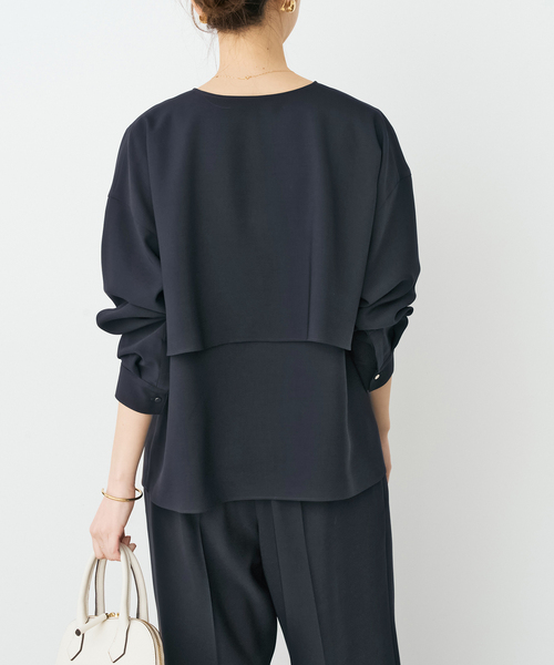 Spick & Span(スピックアンドスパン)の「《セットアップ可》ウォッシャブルヨークブラウス(シャツ/ブラウス・レディース・ホワイト系その他/ネイビー・FREE)」の13枚目の写真