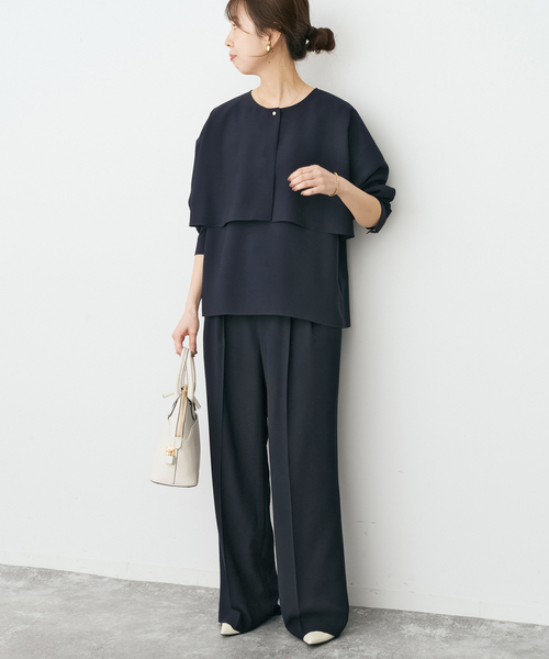 Spick & Span(スピックアンドスパン)の「《セットアップ可》ウォッシャブルヨークブラウス(シャツ/ブラウス・レディース・ホワイト系その他/ネイビー・FREE)」の14枚目の写真