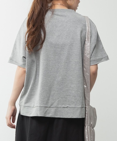 RCD（アールシーディー）の「ミニ裏毛ラグラン半袖トレーナ（Tシャツ/カットソー・レディース・オートミール/ブラック/ライトベージュ/チャコールグレー・M-L/LL～3L）」の13枚目の写真