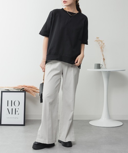 RCD（アールシーディー）の「ミニ裏毛ラグラン半袖トレーナ（Tシャツ/カットソー・レディース・オートミール/ブラック/ライトベージュ/チャコールグレー・M-L/LL～3L）」の20枚目の写真