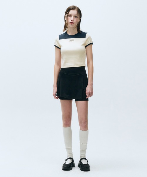 MARITHE + FRANCOIS GIRBAUD(マリテフランソワジルボー)の「MOUVEMENT W CLASSIC LOGO WRAP SKIRTS SHORTS(スカート・レディース・ブラック/ミント・SMALL/MEDIUM)」の3枚目の写真