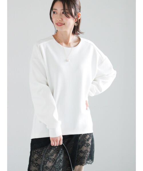 Te chichi(テチチ)の「バックジップダンボールプルオーバー(セットアップ可)(Tシャツ/カットソー・レディース・シルバーグレー/ブラック/オフホワイト・F)」の4枚目の写真