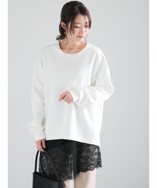 Te chichi（テチチ）の「バックジップダンボールプルオーバー（セットアップ可）（Tシャツ/カットソー・レディース・シルバーグレー/ブラック/オフホワイト・F）」の6枚目の写真