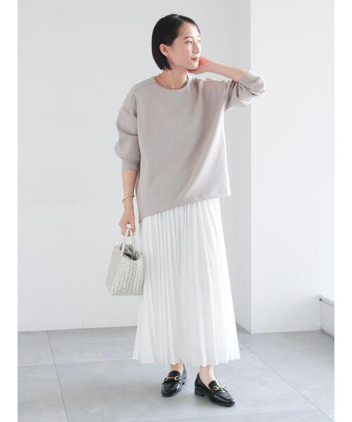 Te chichi（テチチ）の「バックジップダンボールプルオーバー（セットアップ可）（Tシャツ/カットソー・レディース・シルバーグレー/ブラック/オフホワイト・F）」の7枚目の写真