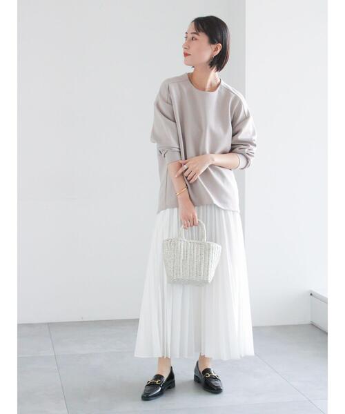 Te chichi（テチチ）の「バックジップダンボールプルオーバー（セットアップ可）（Tシャツ/カットソー・レディース・シルバーグレー/ブラック/オフホワイト・F）」の8枚目の写真