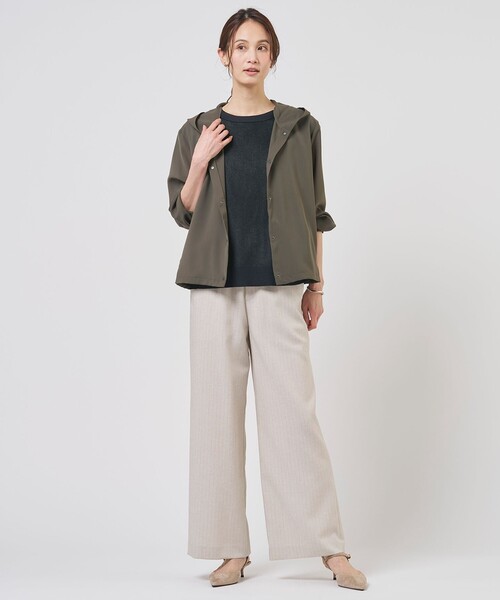 J.PRESS（ジェイプレス）の「ペンシル SLUB STRIPE ワイド イージー パンツ（その他パンツ・レディース・アイボリー系1・T15/T13/T17）」の8枚目の写真