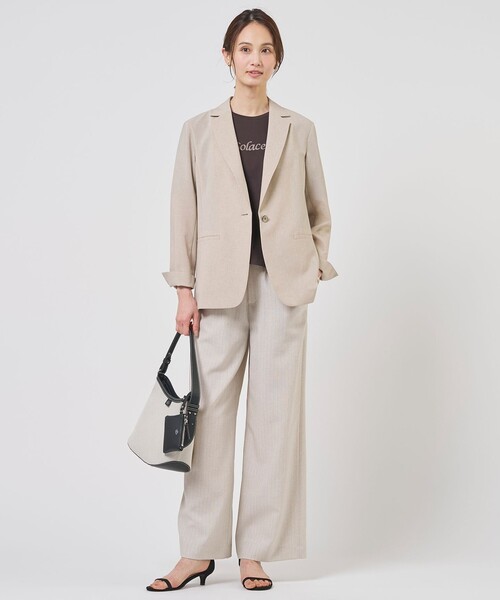 J.PRESS（ジェイプレス）の「ペンシル SLUB STRIPE ワイド イージー パンツ（その他パンツ・レディース・アイボリー系1・T15/T13/T17）」の10枚目の写真