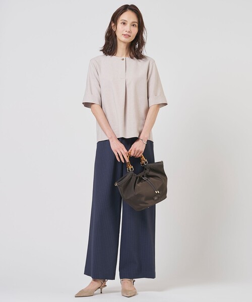 J.PRESS（ジェイプレス）の「ペンシル SLUB STRIPE ワイド イージー パンツ（その他パンツ・レディース・アイボリー系1・T15/T13/T17）」の11枚目の写真