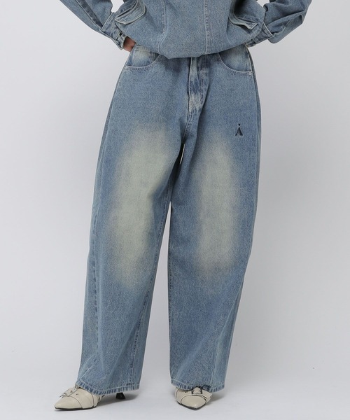 ALAND（エーランド）の「セットアップ着用可能【UNISEX】ALAND／サイドタックデニム（デニムパンツ・レディース・ブラック/ブルー・LARGE/SMALL）」の12枚目の写真