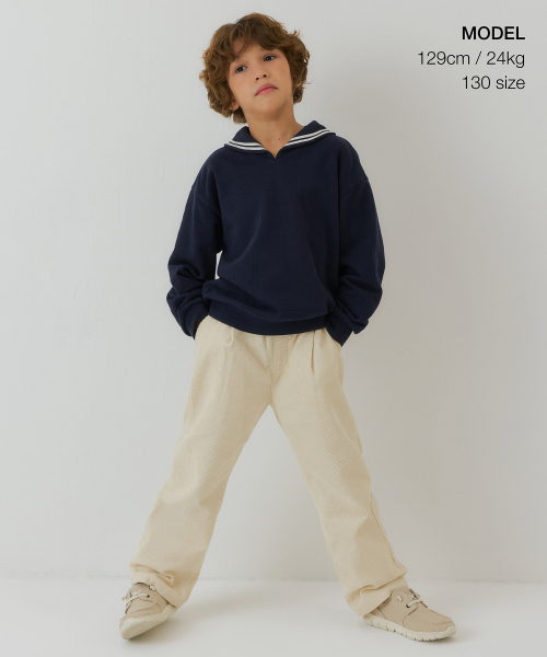 MUSINSA STANDARD KIDS（ムシンサスタンダードキッズ）の「レギュラーフィットバンディングコーデュロイパンツ[クリーム]（その他パンツ・レディース・その他・100/110/160/150/140/130/120）」の2枚目の写真