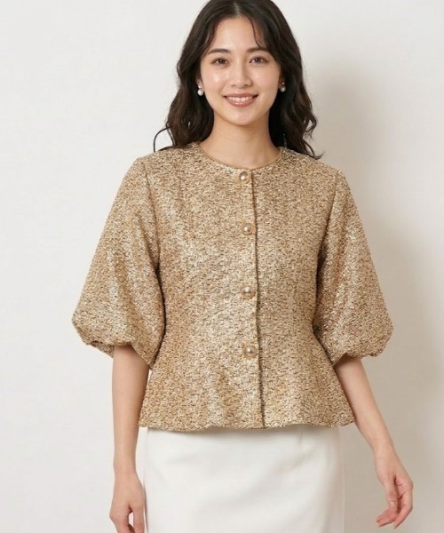 Lana821(ラナハニー)の「立体バルーンスリーブ ノーカラージャケット(ノーカラージャケット・レディース・ゴールド/ブラック/シルバー・S/M)」の18枚目の写真