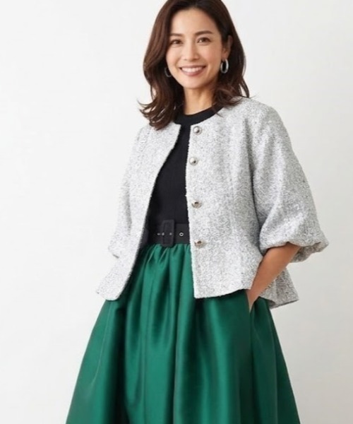 Lana821(ラナハニー)の「立体バルーンスリーブ ノーカラージャケット(ノーカラージャケット・レディース・ゴールド/ブラック/シルバー・S/M)」の15枚目の写真