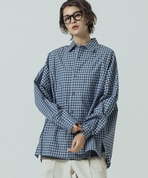 【SLICK/スリック】Mini Check Broad Dolman Sleeve Shirt/ミニチェック ブロード ドルマンスリーブシャツ/オーバーサイズ /レギュラーカラーシャツ