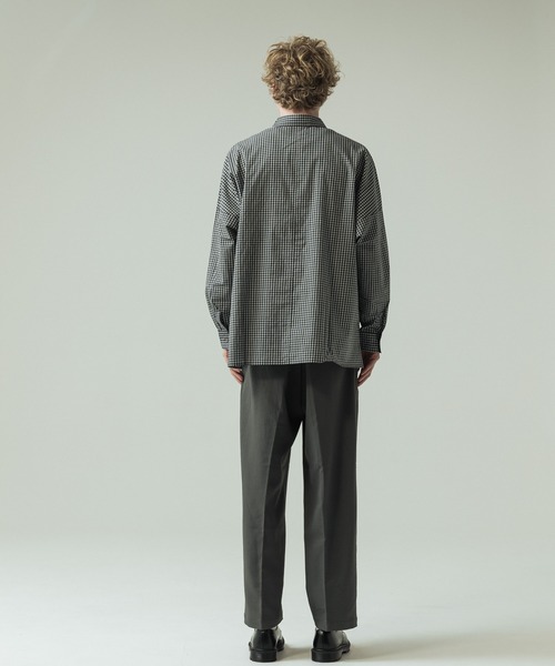 SLICK（スリック）の「【SLICK/スリック】Mini Check Broad Dolman Sleeve Shirt/ミニチェック ブロード ドルマンスリーブシャツ/オーバーサイズ /レギュラーカラーシャツ（シャツ/ブラウス・メンズ・ブルー/ブラック/ライトグレー・1/2/3）」の16枚目の写真