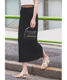 Summer rib knit tight Skirt