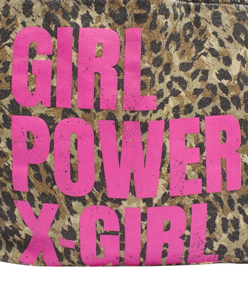 X-girl（エックスガール）の「GIRL POWER BIG TOTE BAG（トートバッグ・レディース・ブラック/ベージュ・ONE SIZE）」の8枚目の写真