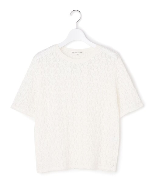 23区 L(ニジュウサンクオオキイサイズ)の「リンクルレースジャージー 5分袖 TEE(Tシャツ/カットソー・レディース・ブラック系/ホワイト系・48/46/44)」の10枚目の写真