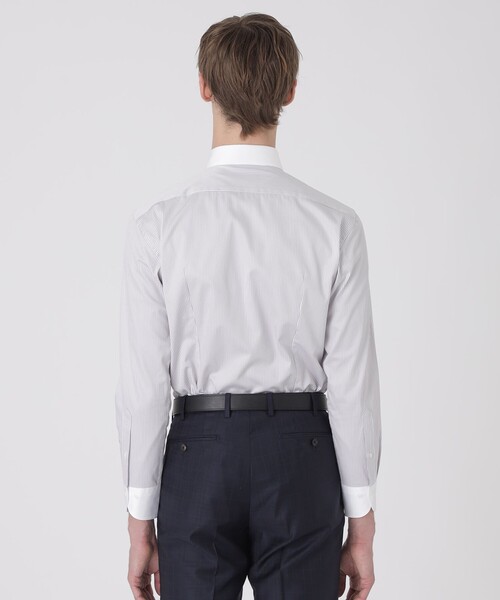 BLACK LABEL CRESTBRIDGE（ブラックレーベル・クレストブリッジ）の「【一部店舗限定】プレミアムギザクレリックストライプセミワイドカラーシャツ（シャツ/ブラウス・メンズ・ブルー系その他2/パープル系その他4・XL/L/M/S）」の10枚目の写真