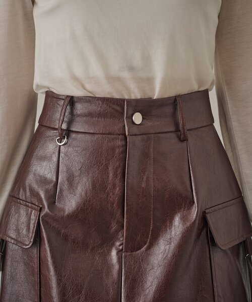 mline（エムライン）の「[mline]エナメル ミニスカート（スカート・レディース・ボルドー/ブラック・2/1）」の21枚目の写真