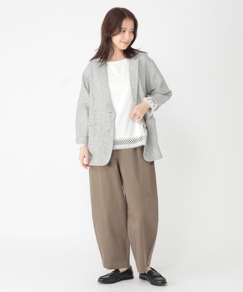 studio CLIP(スタディオクリップ)の「レースドッキングプルオーバー(Tシャツ/カットソー・レディース・ライトグレー/ラベンダー/ネイビー/オフホワイト・FREE)」の8枚目の写真