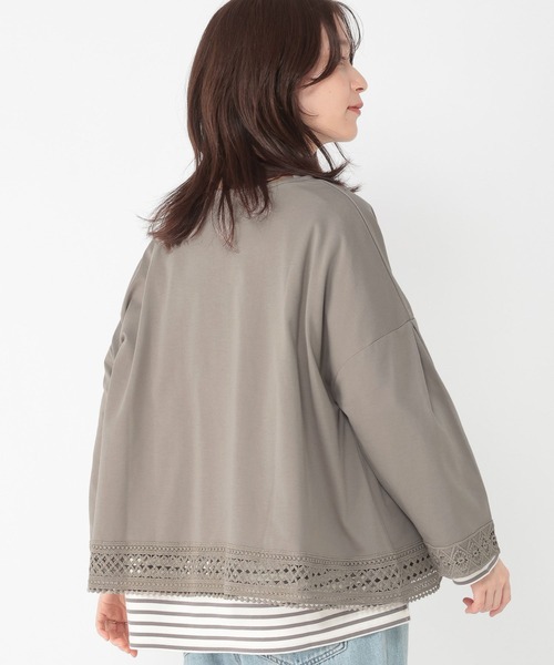 studio CLIP(スタディオクリップ)の「レースドッキングプルオーバー(Tシャツ/カットソー・レディース・ライトグレー/ラベンダー/ネイビー/オフホワイト・FREE)」の10枚目の写真