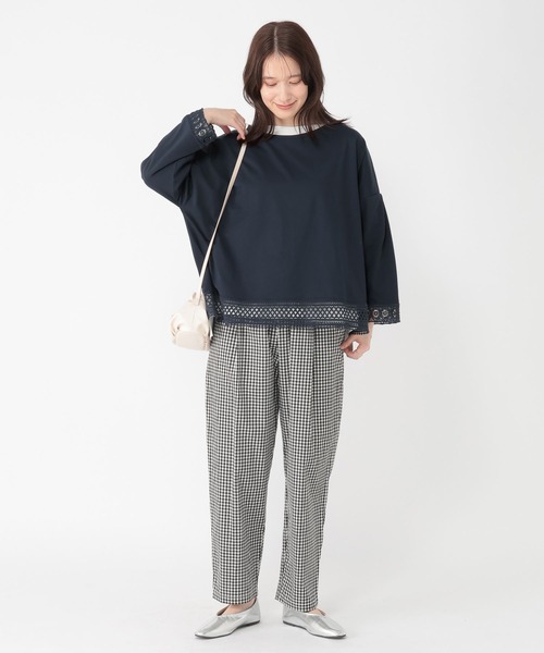 studio CLIP(スタディオクリップ)の「レースドッキングプルオーバー(Tシャツ/カットソー・レディース・ライトグレー/ラベンダー/ネイビー/オフホワイト・FREE)」の15枚目の写真