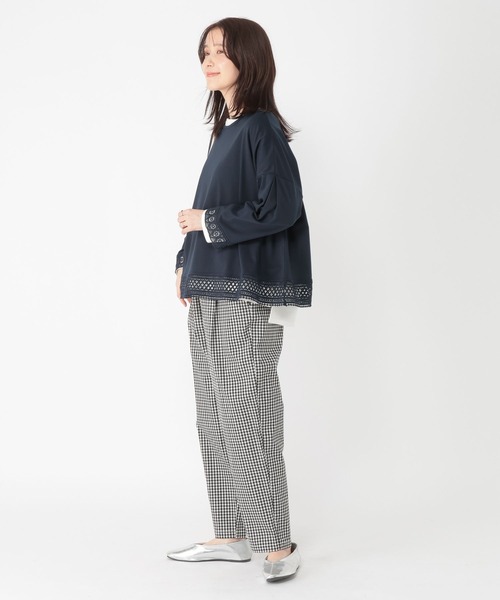 studio CLIP(スタディオクリップ)の「レースドッキングプルオーバー(Tシャツ/カットソー・レディース・ライトグレー/ラベンダー/ネイビー/オフホワイト・FREE)」の16枚目の写真