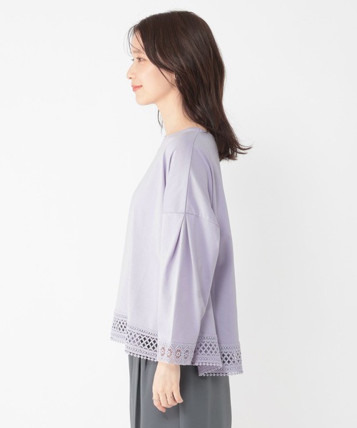 studio CLIP(スタディオクリップ)の「レースドッキングプルオーバー(Tシャツ/カットソー・レディース・ライトグレー/ラベンダー/ネイビー/オフホワイト・FREE)」の22枚目の写真