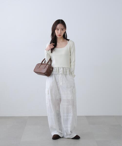 FREE'S MART（フリーズマート）の「◆ドットフリルレイヤードニット（ニット/セーター・レディース・ホワイト/ブルー/ブラック・FREE）」の4枚目の写真