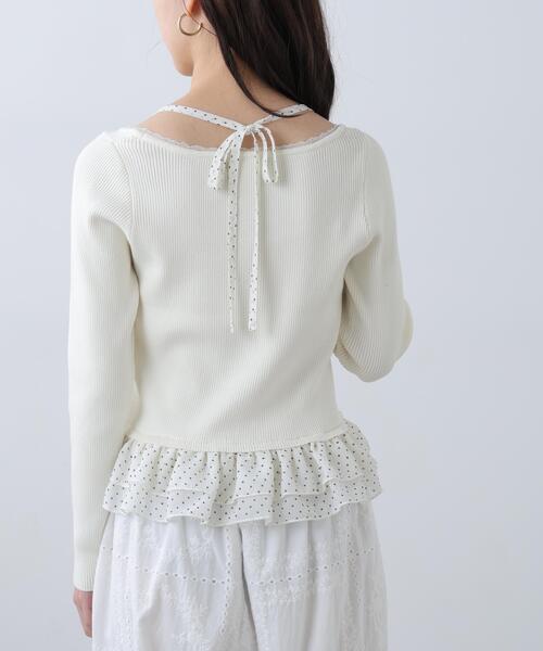 FREE'S MART（フリーズマート）の「◆ドットフリルレイヤードニット（ニット/セーター・レディース・ホワイト/ブルー/ブラック・FREE）」の7枚目の写真