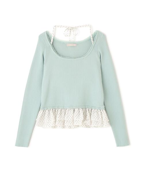 FREE'S MART（フリーズマート）の「◆ドットフリルレイヤードニット（ニット/セーター・レディース・ホワイト/ブルー/ブラック・FREE）」の14枚目の写真