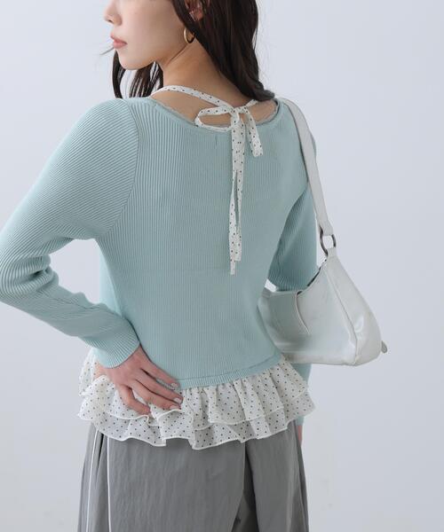 FREE'S MART（フリーズマート）の「◆ドットフリルレイヤードニット（ニット/セーター・レディース・ホワイト/ブルー/ブラック・FREE）」の16枚目の写真