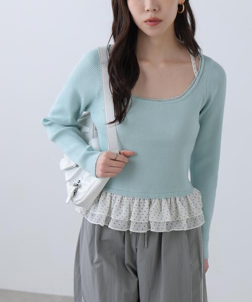 FREE'S MART（フリーズマート）の「◆ドットフリルレイヤードニット（ニット/セーター・レディース・ホワイト/ブルー/ブラック・FREE）」の17枚目の写真