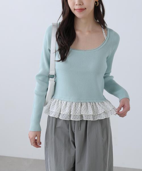 FREE'S MART（フリーズマート）の「◆ドットフリルレイヤードニット（ニット/セーター・レディース・ホワイト/ブルー/ブラック・FREE）」の18枚目の写真