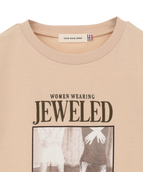 Tiara（ティアラ）の「【GOOD ROCK SPEED/グッドロックスピード】プリントTシャツ（Tシャツ/カットソー・レディース・ライトベージュ/ホワイト・FREE）」の4枚目の写真