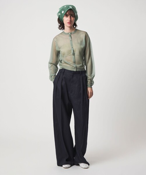 6（ロク）の「＜6(ROKU)＞ポリエステル シアー カーディガン（カーディガン/ボレロ・レディース・イエロー/ブラック/ライム・FREE）」の6枚目の写真