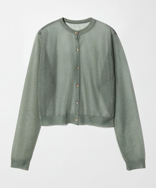 6（ロク）の「＜6(ROKU)＞ポリエステル シアー カーディガン（カーディガン/ボレロ・レディース・イエロー/ブラック/ライム・FREE）」の7枚目の写真