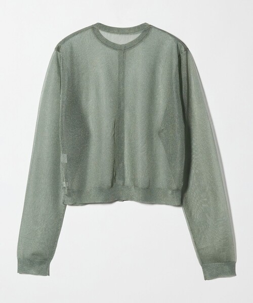 6（ロク）の「＜6(ROKU)＞ポリエステル シアー カーディガン（カーディガン/ボレロ・レディース・イエロー/ブラック/ライム・FREE）」の8枚目の写真