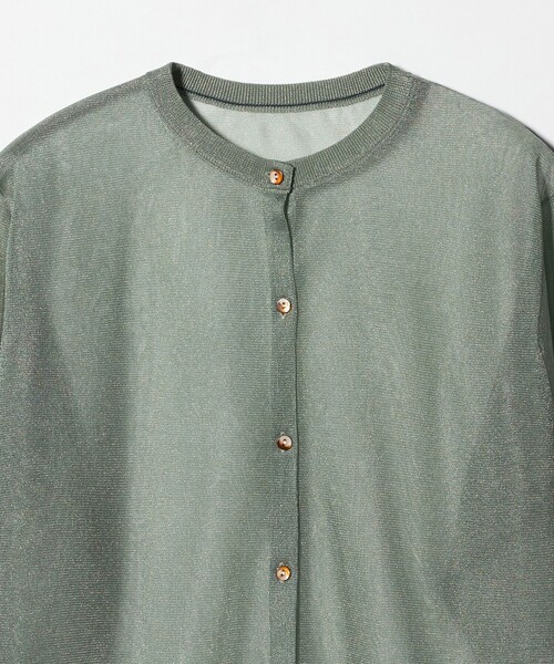 6（ロク）の「＜6(ROKU)＞ポリエステル シアー カーディガン（カーディガン/ボレロ・レディース・イエロー/ブラック/ライム・FREE）」の9枚目の写真