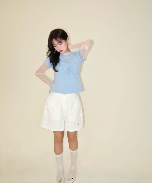 MICANE(ミケーネ)の「エズミレースポイントショートパンツ(その他パンツ・レディース・アイボリー/ブラック・SMALL/MEDIUM/LARGE/X-SMALL/XX-LARGE/X-LARGE)」の6枚目の写真
