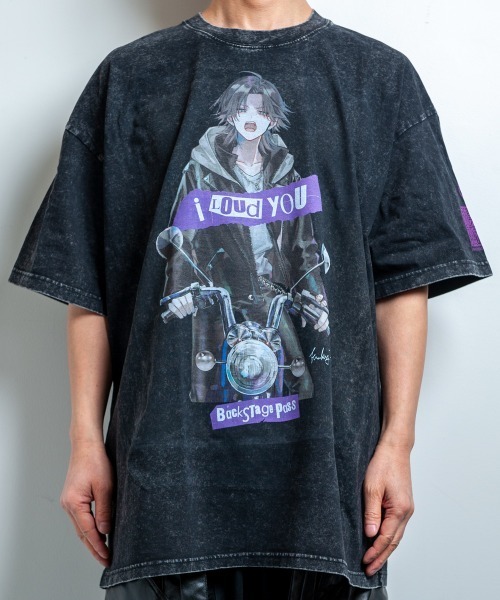 BACKSTAGE PASS(バックステージパス)の「黒野京×BACKSTAGE PASS コラボ】TOO TOO ピグメント加工 オーバーサイズ Tシャツ(Tシャツ/カットソー・メンズ・ブラック/ダークグレー/ライトグレー・FREE)」の3枚目の写真
