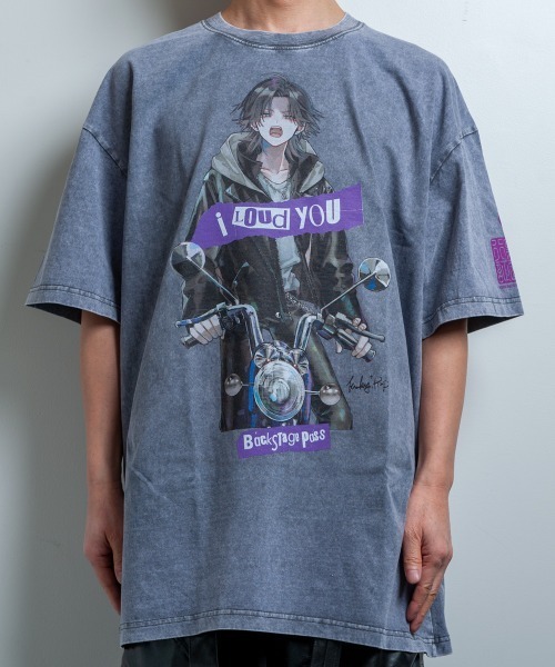 BACKSTAGE PASS(バックステージパス)の「黒野京×BACKSTAGE PASS コラボ】TOO TOO ピグメント加工 オーバーサイズ Tシャツ(Tシャツ/カットソー・メンズ・ブラック/ダークグレー/ライトグレー・FREE)」の12枚目の写真