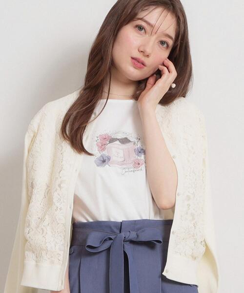 couture brooch（クチュールブローチ）の「パフュームプリントTシャツ（Tシャツ/カットソー・レディース・ライトベージュ/チャコールグレー/オフホワイト/ベビーピンク・38/36）」の2枚目の写真