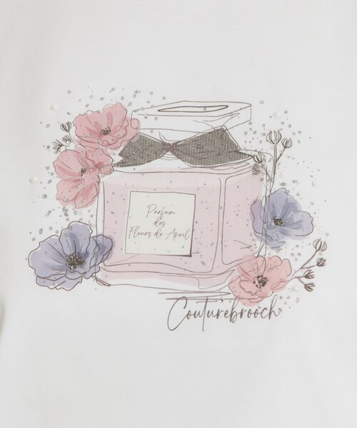 couture brooch（クチュールブローチ）の「パフュームプリントTシャツ（Tシャツ/カットソー・レディース・ライトベージュ/チャコールグレー/オフホワイト/ベビーピンク・38/36）」の8枚目の写真