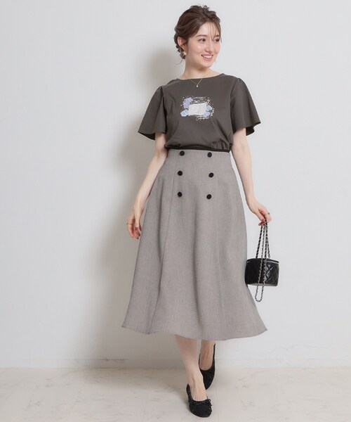 couture brooch（クチュールブローチ）の「パフュームプリントTシャツ（Tシャツ/カットソー・レディース・ライトベージュ/チャコールグレー/オフホワイト/ベビーピンク・38/36）」の12枚目の写真