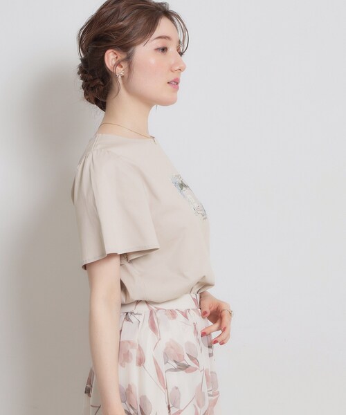 couture brooch（クチュールブローチ）の「パフュームプリントTシャツ（Tシャツ/カットソー・レディース・ライトベージュ/チャコールグレー/オフホワイト/ベビーピンク・38/36）」の17枚目の写真